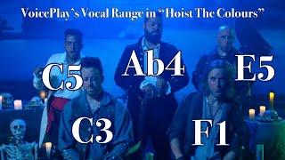 VoicePlay’s Vocal Range in “Hoist The Colours” [F1-E5]