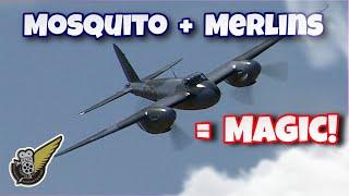 WW2 Mosquito Fighter Bomber Flybys - Awesome Merlin Sound