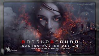 Action gaming poster design Photoshop effect in GIMP | Codingcreator