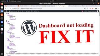 Wp-admin dashboard area not loading css? - How i Fix it