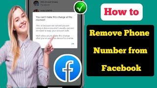 How To Remove Phone Number From Facebook You can't make this change at the moment 2024