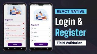 #9 How to do Form Validation in React Native || Login Register UI with Validation in React Native