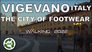 Vigevano, Italy Evening Walking Tour The IItalian Capital of Footwear | City Sounds | 4K HD | ASMR