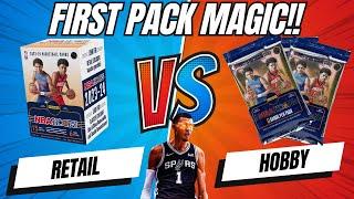 FIRST PACK MAGIC  2023-24 Panini NBA Hoops Basketball Hobby vs Retail!!