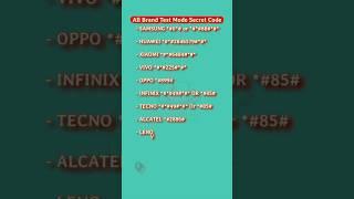 All Brand Test Mode Secret Code #testing  #mobiletesting