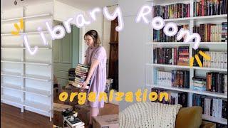 Build, Unpack, & Organize my Library Room With Me!! (bookshelf organization!)
