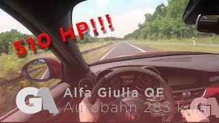 EXTRA - Alfa Romeo Quadrifoglio (510 HP) Autobahn Acceleration 0-200 kmh + Top Speed 280 km/h