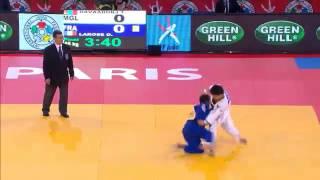 Judo Grand Slam Paris 2013: Final -66kg  DAVAADORJ, Tumurkhuleg (MGL) -  LAROSE, David (FRA)