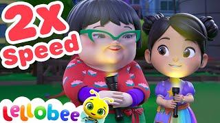 Ella's Campfire Sped Up Sing-A-Long | Sped Up Nursery Rhymes WITH SUBTITLES | Lellobee ABC