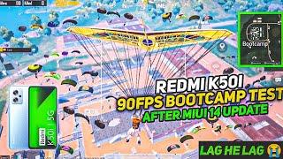 REDMI K50i 90FPS BOOTCAMP TEST WITH FPS METER AFTER MIUI 14 UPDATE  | LAG HE LAG  |