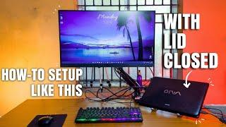 How to use a Laptop with its lid closed - Home office laptop setup 