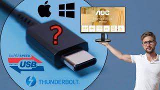 Macbook M1 M2 M3 / Windows 10 11 dodatkowy monitor USB-C PORADNIK oraz RECENZJA  AOC 24B3CA2