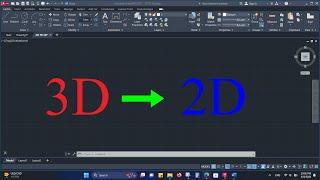 Convert 3D to 2D objects in Autacad