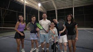 FAMILY FUN DAY! Teaching the Pacquiaos Tennis 