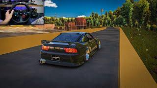 Drift on the Nagai Sakana track with a Nissan 180SX Assetto Corsa | Steering Wheel |