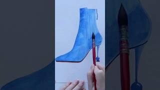 How to paint gorgeous velvet boots #watercolorpainting #shoedesign #boots #velvet