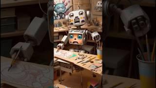 Robot Painting Stable Diffusion Animation #shorts #stablediffusion #ai