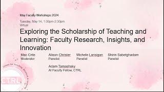 Exploring the Scholarship of Teaching and Learning: Faculty Research, Insights, and Innovation