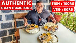 Goa's Famous Fish Thali & Veg Thali - 100Rs Only | Home Made Goan Food | Goa Vlog | Seafood GOA 2021