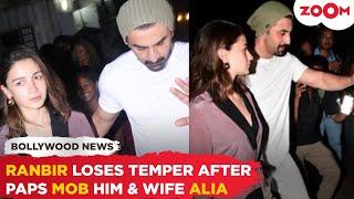 Ranbir Kapoor gets ANGRY as paps MOB him & wife Alia Bhatt; PUSHES away a paparazzo, Netizens REACT!