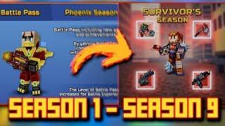 ALL REWARD SEASON 1 - SEASON 9 BATTLE PASS [Pixel Gun]