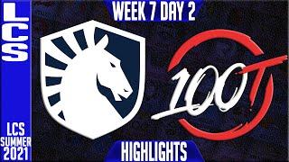 TL vs 100 Highlights | LCS Summer 2021 W7D2 | Team Liquid vs 100 Thieves