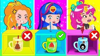 Princess Mystery Box Challenge!? Don't Choose the Wrong Drink | Hillarious Cartoon Animation