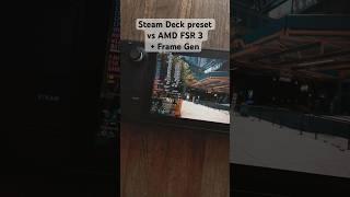 Steam Deck Cyberpunk 2077 preset vs AMD FSR 3 and Frame Generation FPS test #cyberpunk2077 #gaming