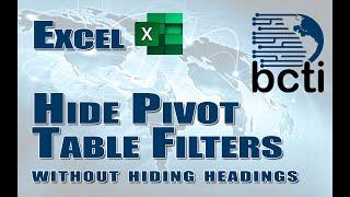 Microsoft Excel - Hide Pivot Table Filters Without Hiding Headings