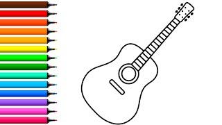 Bolalar uchun gitara chizish Drawing guitar for children Рисование гитары для детей