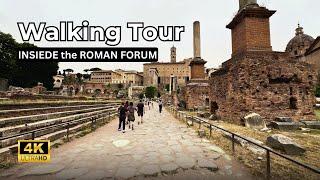 Rome Walking Tour 4K - ROMAN FORUM - July 2024