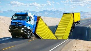 Cars vs Impossible - Unfinished Road, Giant Dips, Inverted Speed Bumps  BeamNG Drive - Long Video