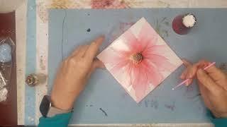 #129 tutorial on  creating a red flower on tile.