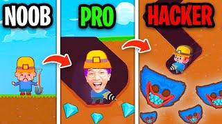 NOOB vs PRO vs HACKER In DIG MASTER!? (ALL LEVELS!)