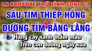 Liên Khúc Karaoke Song Ca Nhạc Sống | Đường Tím Bằng Lăng | Sầu Tím Thiệp Hồng | Nguyễn Linh