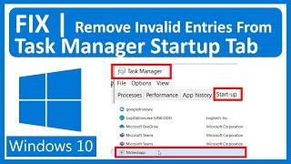 Remove invalid entries from Task Manager Startup tab