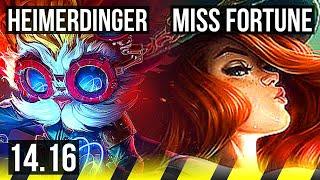 HEIMERDINGER & Leona vs MISS FORTUNE & Seraphine (ADC) | 7/3/17 | EUW Master | 14.16