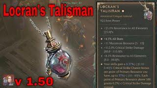 Diablo IV Unique Items - Locran's Talisman (Amulet)[v1.5.0]