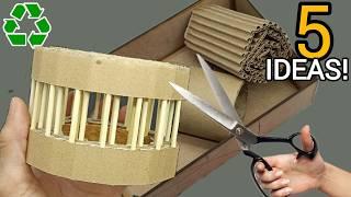 Cardboard Magic:  5 Transform Rolls & Boxes into Elegant Home Decor | DIY Upcycling Ideas