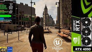 Unreal Engine 5.1 City Sample Demo Epic Settings 4K | RTX 4090 | i9 13900K 5.8GHz