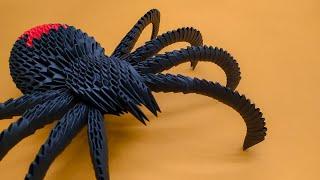 How to make a 3D origami Black Widow Spider