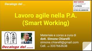 Decalogo del ... Lavoro agile nella P.A. - Smart Working (07/03/2020)