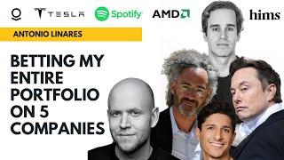 Betting my ENTIRE Portfolio on HIMS, Palantir, AMD, Tesla and Spotify.