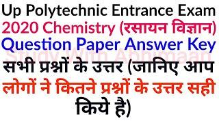 Up Polytechnic Entrance Exam Preparation 2020 Chemistry Answer Key