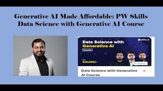 Affordable Data Science Training: PW Skills Generative AI Course for Freshers