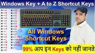 Unlocking Windows Efficiency | Windows shortcut keys A to Z | Hindi