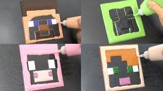 Minecraft Pancake Art - Steve, Creeper, Pig, Alex