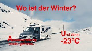 Mit dem Wohnmobil im Winter 2023 nach Skandinavien | -23 Grad und echter Winter