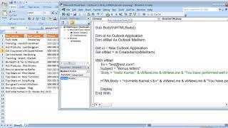 Excel macro to set outlook mail body & HtmlBody | Lecture 8