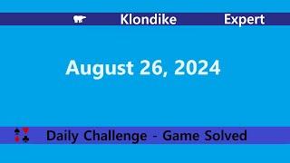 Microsoft Solitaire Collection | Klondike Expert | August 26, 2024 | Daily Challenges